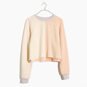 Madewell MWL Airyterry Colorblock Crop Sweatshirt